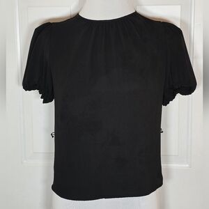 Express Black Puff Sleeve Blouse Size Small Petite Top